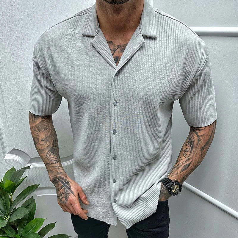 Ribbed Button-Up